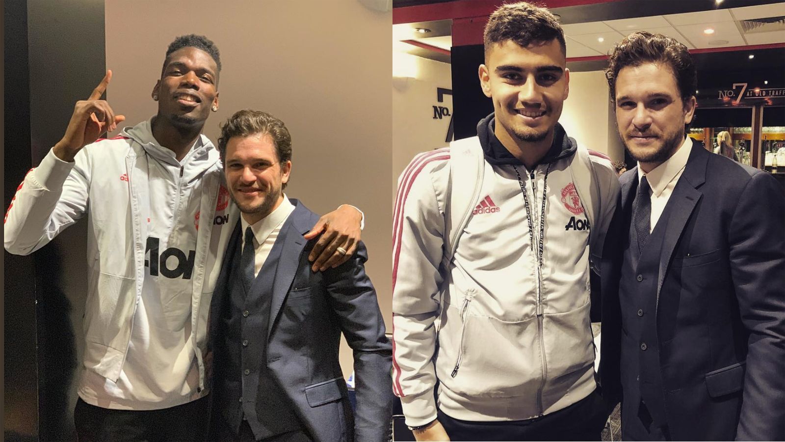 
                <strong>Kit Harington (Manchester United)</strong><br>
                ...auch die United-Spieler ließen es sich nicht entgehen, einige Schnapschüsse mit dem Serien-Star zu machen. Paul Pogba (l.) scheint auch ein großer GOT-Fan zu sein. "Du weißt gar nichts, Jon Snow. Es ist toll, die Legende zu treffen", schrieb der französische Weltmeister. Victor Lindelöf erklärte: "Ihr habt meine Unterstützung, Lord Commander." Tore bekam Harington leider keine zu sehen, das Duell mit dem Klub von Jürgen Klopp endete mit einem torlosen Remis. Ob Harington mit dem Boot angereist ist und ob er Verwandte in seinem Gefolge hatte, ist nicht bekannt.  
              