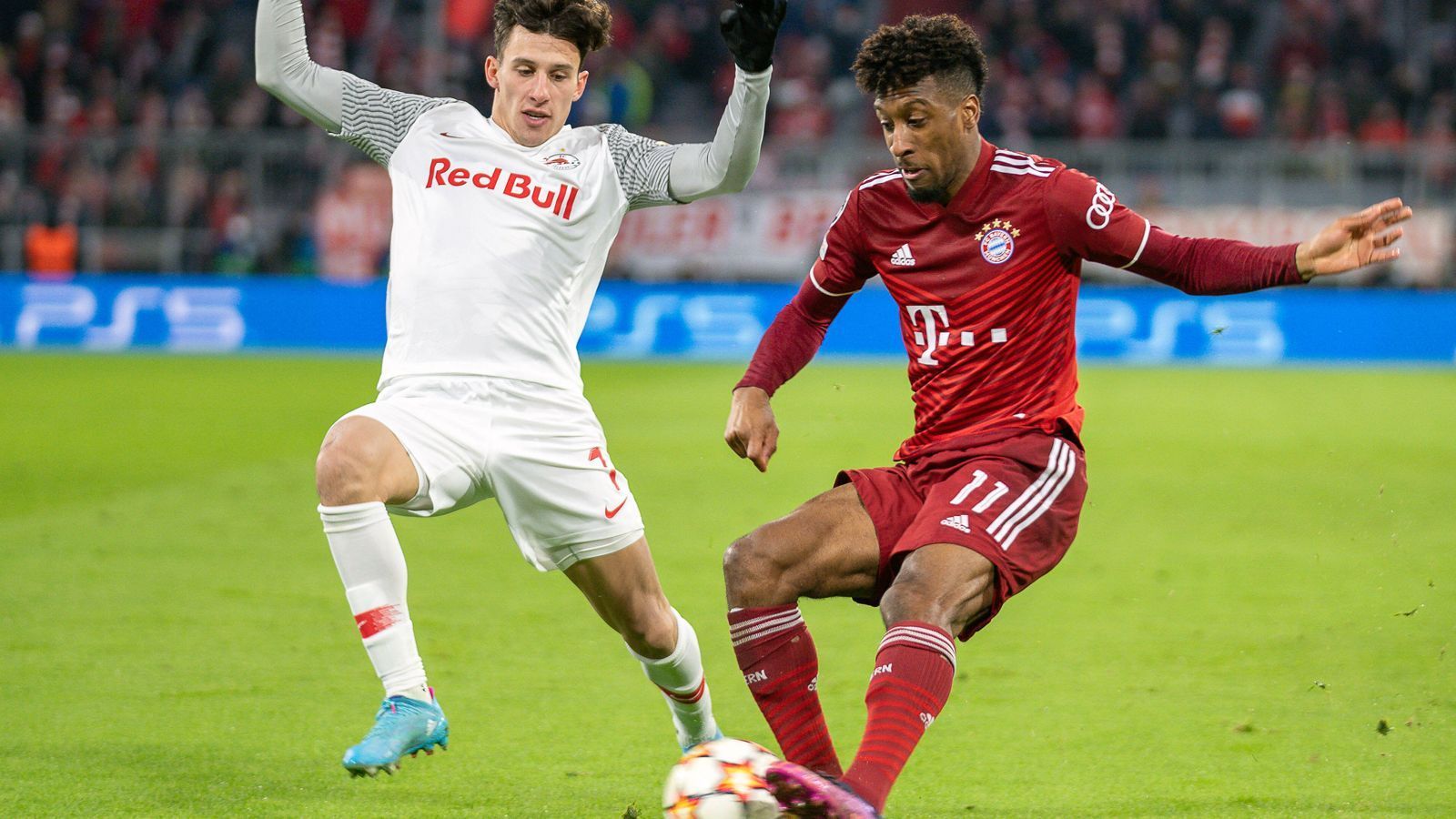 
                <strong>Kingsley Coman</strong><br>
                Rettet bei Salzburgs erster Großchance in höchster Not. Ist auch in den offensiven Zweikämpfen und beim Pressing konzentriert und giftig unterwegs. Bleibt allerdings ohne richtige große Torchance. Wird nach 67 Minuten ausgewechselt. ran-Note: 3
              