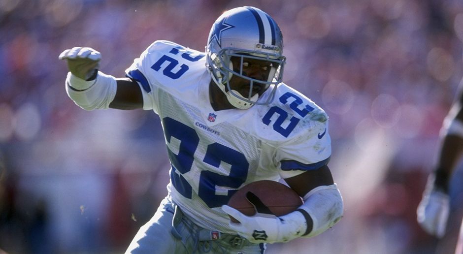 
                <strong>Platz 1: Emmitt Smith</strong><br>
                164 Touchdowns, 1990-2004 (Dallas Cowboys, Arizona Cardinals).
              