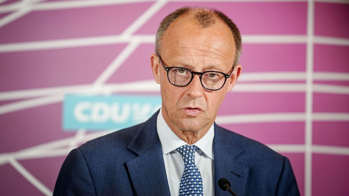 Friedrich Merz bei einer Fraktionssitzung der Unionsparteien. 