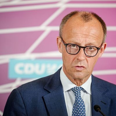 Friedrich Merz bei einer Fraktionssitzung der Unionsparteien. 