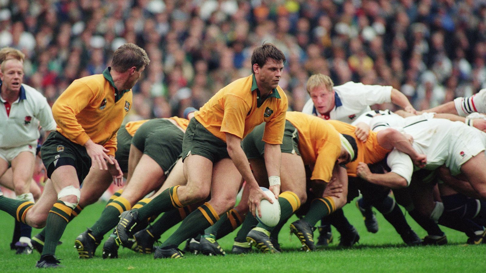<strong>Australien 1991</strong><br>
                Gastgeber: England; Finale: Australien - England 12:6
