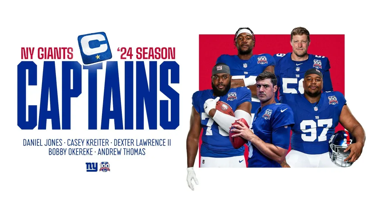 <strong>New York Giants</strong><br>QB Daniel Jones, LT Andrew Thomas, DL Dexter Lawrence, LB Bobby Okereke, LS Casey Kreiter