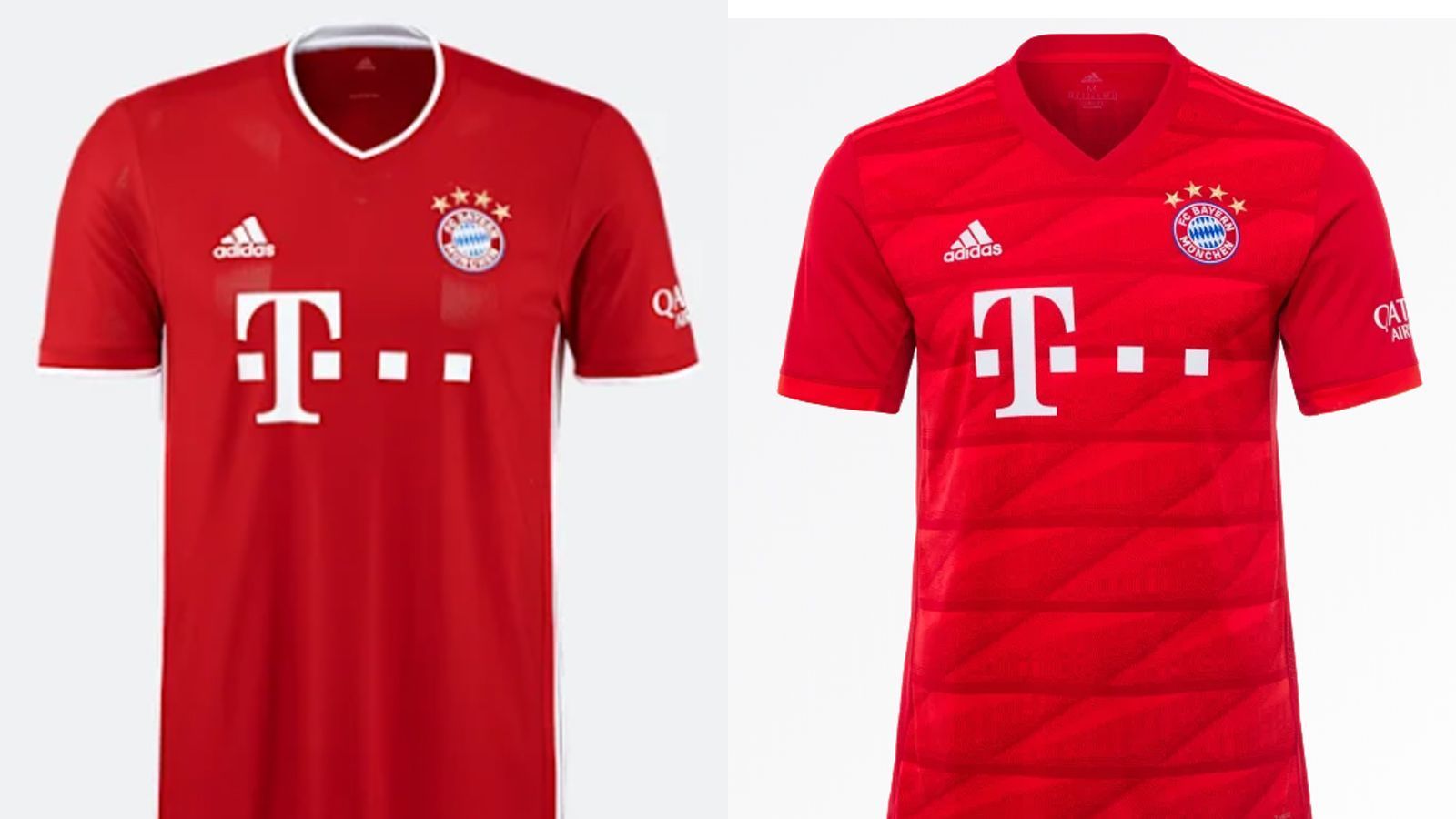 
                <strong>FC Bayern (Heimtrikot)</strong><br>
                Im Vergleich zum Trikot dieser Saison fällt auf: Die neue Version ist deutlich dunkler geworden, zudem wird auf das Querstreifen-Muster verzichtet.
              