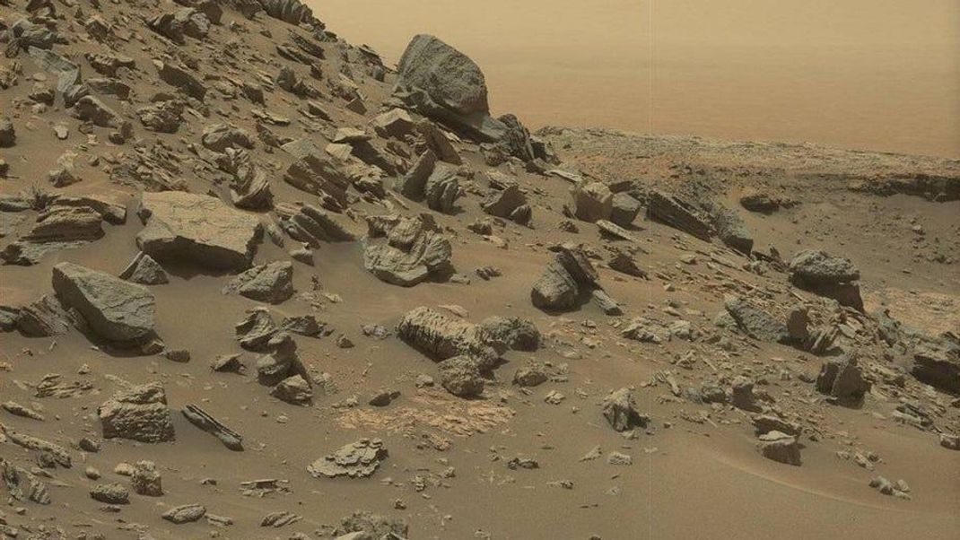 Abfallender Hang auf dem Mars