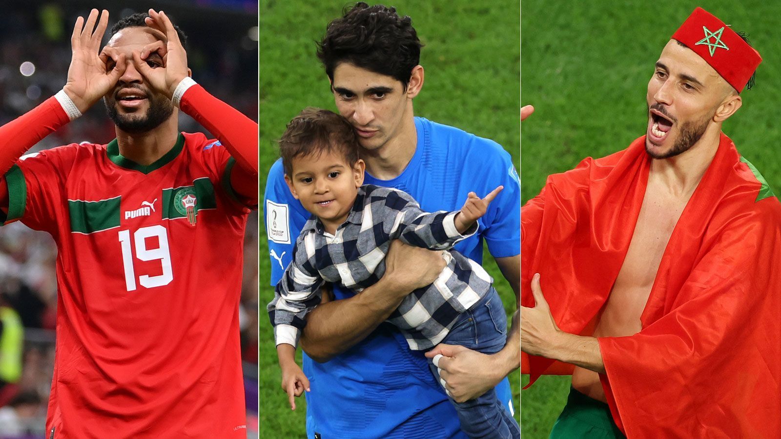 
                <strong>Halbfinale! Marokko fordert nun den Weltmeister heraus</strong><br>
                Die "Löwen vom Atlas" verzücken weiter die Fußball-Welt! Nach dem Elfmeterkrimi gegen Spanien (3:0) warf Marokko auch Portugal um Superstar Cristiano Ronaldo (1:0) aus dem Turnier in Katar. Damit steht zum allerersten Mal eine Mannschaft vom afrikanischen Kontinent im Halbfinale bei einer WM. Hier wartet niemand Geringeres als Weltmeister Frankreich (Mittwoch, ab 20 Uhr im Liveticker). ran stellt die Helden Marokkos vor.
              