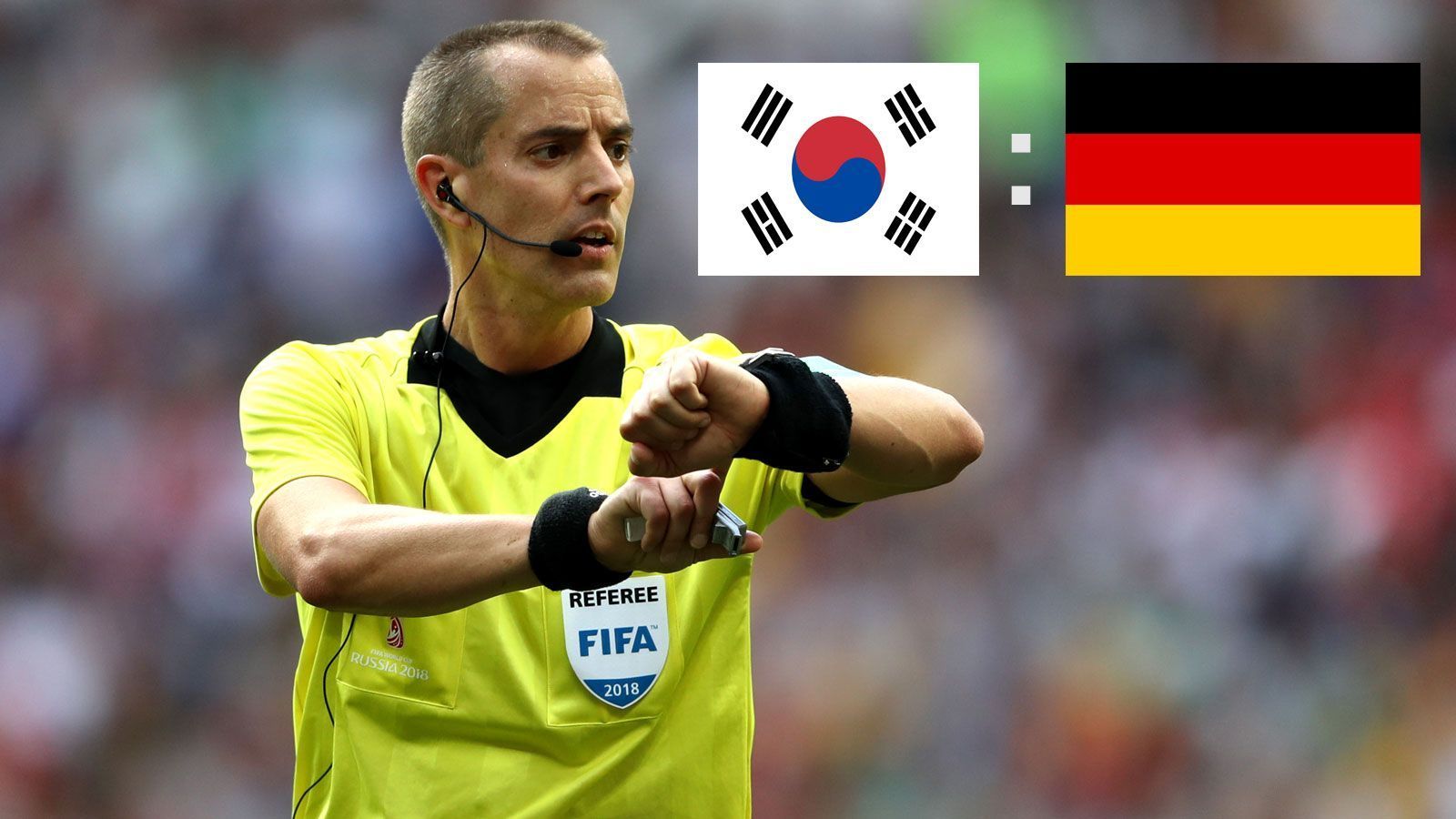 
                <strong>Mark Geiger pfeift deutsches Spiel gegen Südkorea</strong><br>
                Der US-Amerikaner Mark Geiger pfeift das entscheidende deutsche WM-Gruppenspiel gegen Südkorea am Mittwoch (ab 15:30 Uhr im Liveticker auf ran.de und in der App über den Reiter "Live/Ergebnisse"). Vor der Partie in Kasan stellt ran.de den 43-Jährigen und seinen Werdegang als Schiedsrichter vor.
              