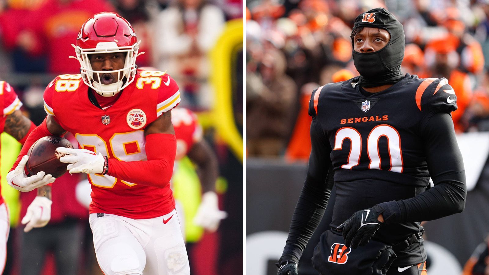 
                <strong>Cornerbacks</strong><br>
                Eine entscheidende Aufgabe für die Chiefs wird es sein, Star-Receiver Ja'Marr Chase in Schach zu halten und das Passing-Game der Bengals zu bremsen, das in der Regular Season zu den fünf besten der Liga zählte. Hierbei hatte Kansas City in den zurückliegenden Duellen häufig das Nachsehen. Gelingt es L'Jarius Sneed, Trent McDuffie und Co. nicht, das Zusammenspiel des Duos Burrow-Chase einzuschränken, wird es ganz schwer für die Chiefs. Die Passverteidigung der Bengals wird hingegen viel in der Breite mit dem Eindämmen des Receiving Corps der Chiefs beschäftigt sein, während Mahomes' Hauptanspielstation Kelce aber möglichst auch bei einstelligen Catches gehalten werden soll. Ihn gänzlich kaltzustellen, wird kaum gelingen. 3:5, Punkt für die Bengals
              