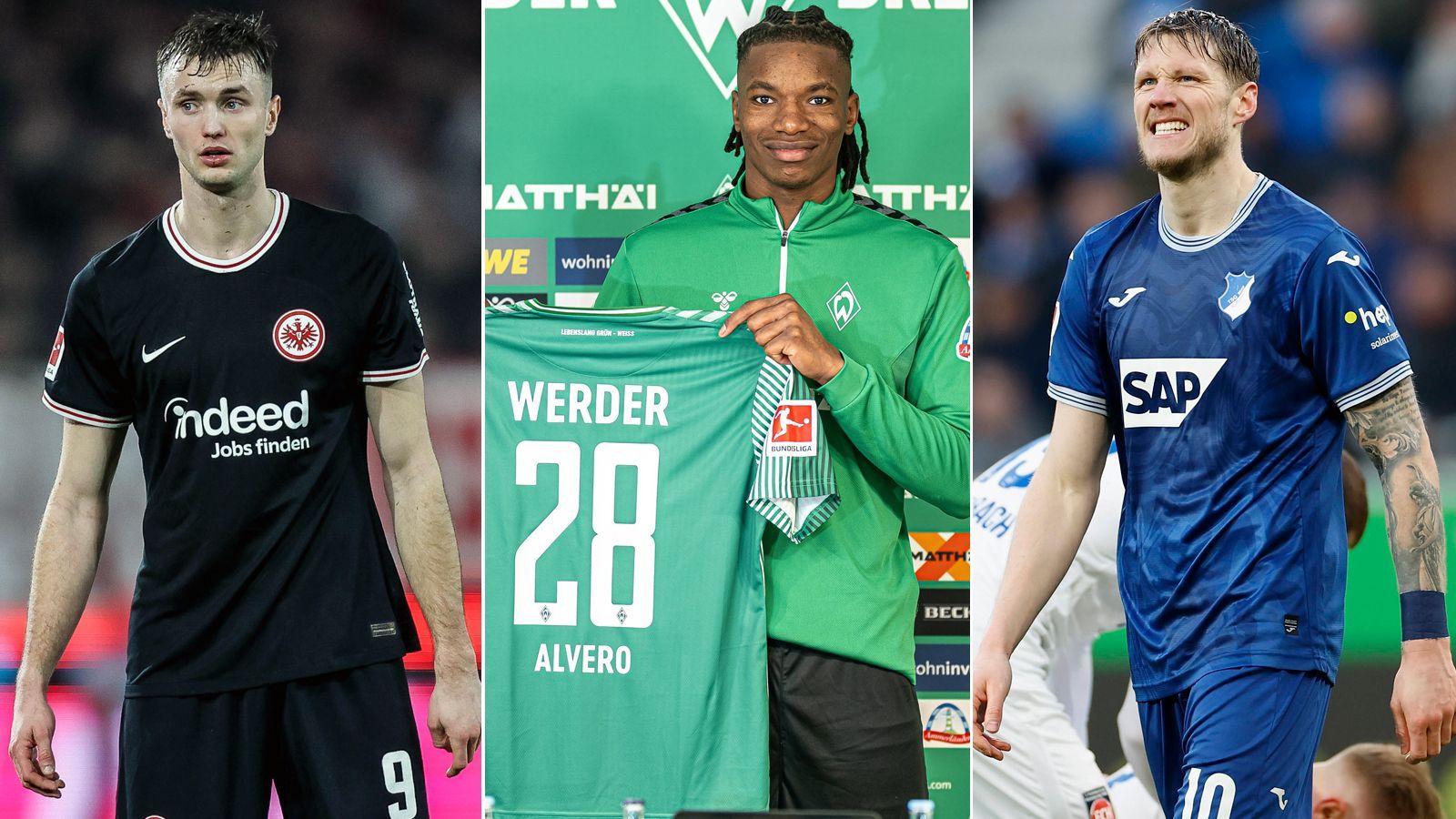 <strong>Werders Alvero und Co.: Die größten Spieler in der Bundesliga</strong><br>Werder Bremen hat am Deadline Day&nbsp;Skelly Alvero&nbsp;(Mi.) von Olympique Lyon geholt. Er ist mit seiner Körpergröße von 2,02 Metern noch vor seinem ersten Einsatz in der Bundesliga-Spitze angekommen. <strong><em>ran</em></strong> zeigt die größten Spieler in Deutschlands Fußball-Oberhaus. (Stand: 3. Februar 2024/Quelle: transfermarkt.de)