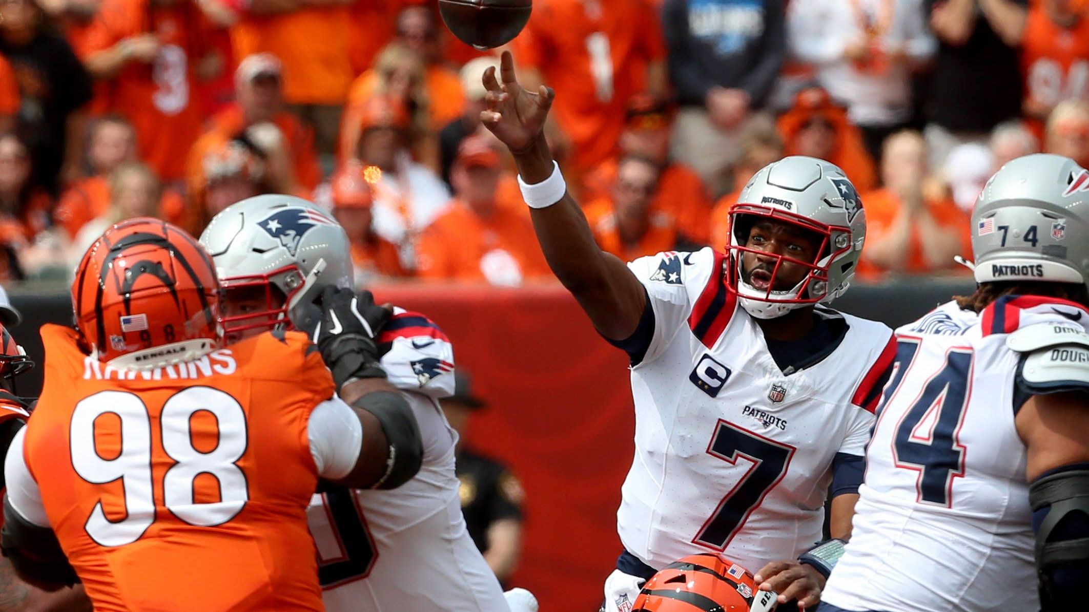 <strong>Platz 17 (geteilt) - New England Patriots</strong><br>Letzter Sieg in Woche 1: 2024 gegen die Cincinnati Bengals (16:10)