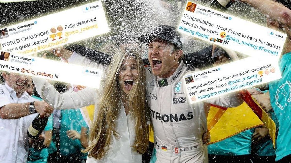 Die Sportwelt feiert Weltmeister Nico Rosberg.
