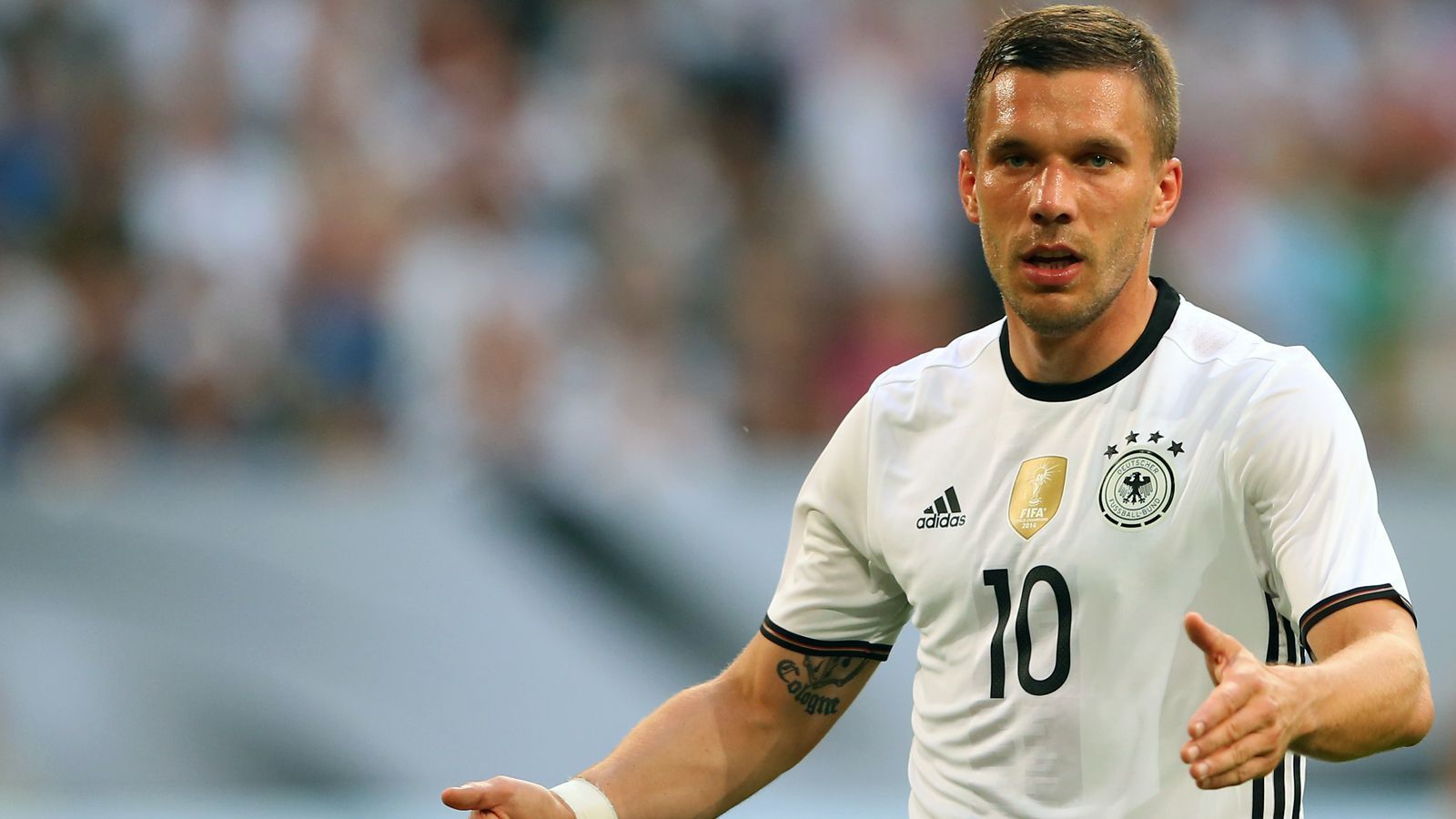 <strong>Rang 3 (geteilt): Lukas Podolski</strong><br>Länderspiele: 130<br>Länderspiel-Tore: 49