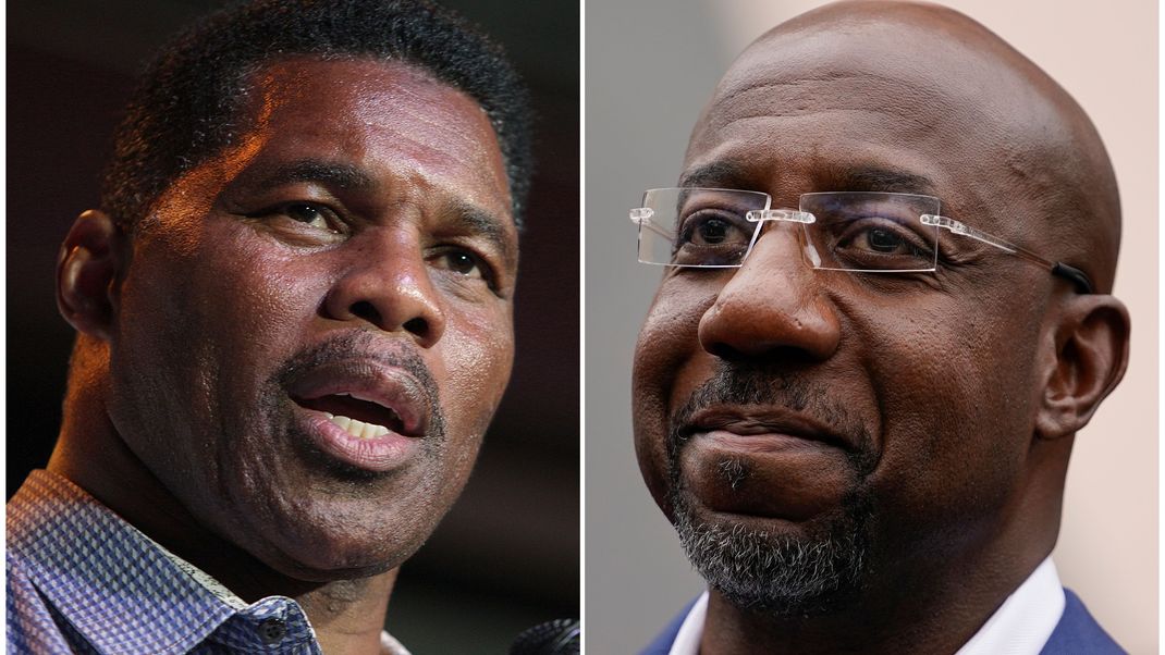 Müssen in der Stichwahl in Georgia erneut gegeneinander antreten: der Republikaner Herschel Walker (links), und der Demokrat Raphael Warnock.