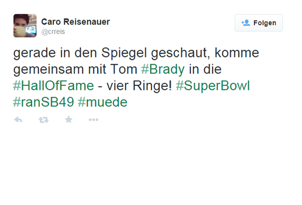 
                <strong>Augenringe</strong><br>
                Eine interessante Gemeinsamkeit mit Tom Brady entdeckte "@crrreis".
              