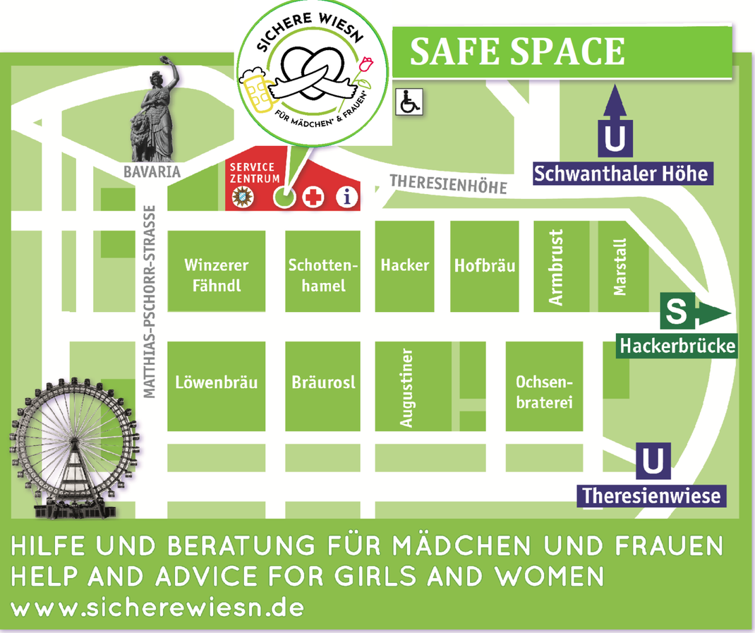 Dieser Lageplan zeigt dir, wo du den Safe Space für Frauen* und Mädchen* findest
