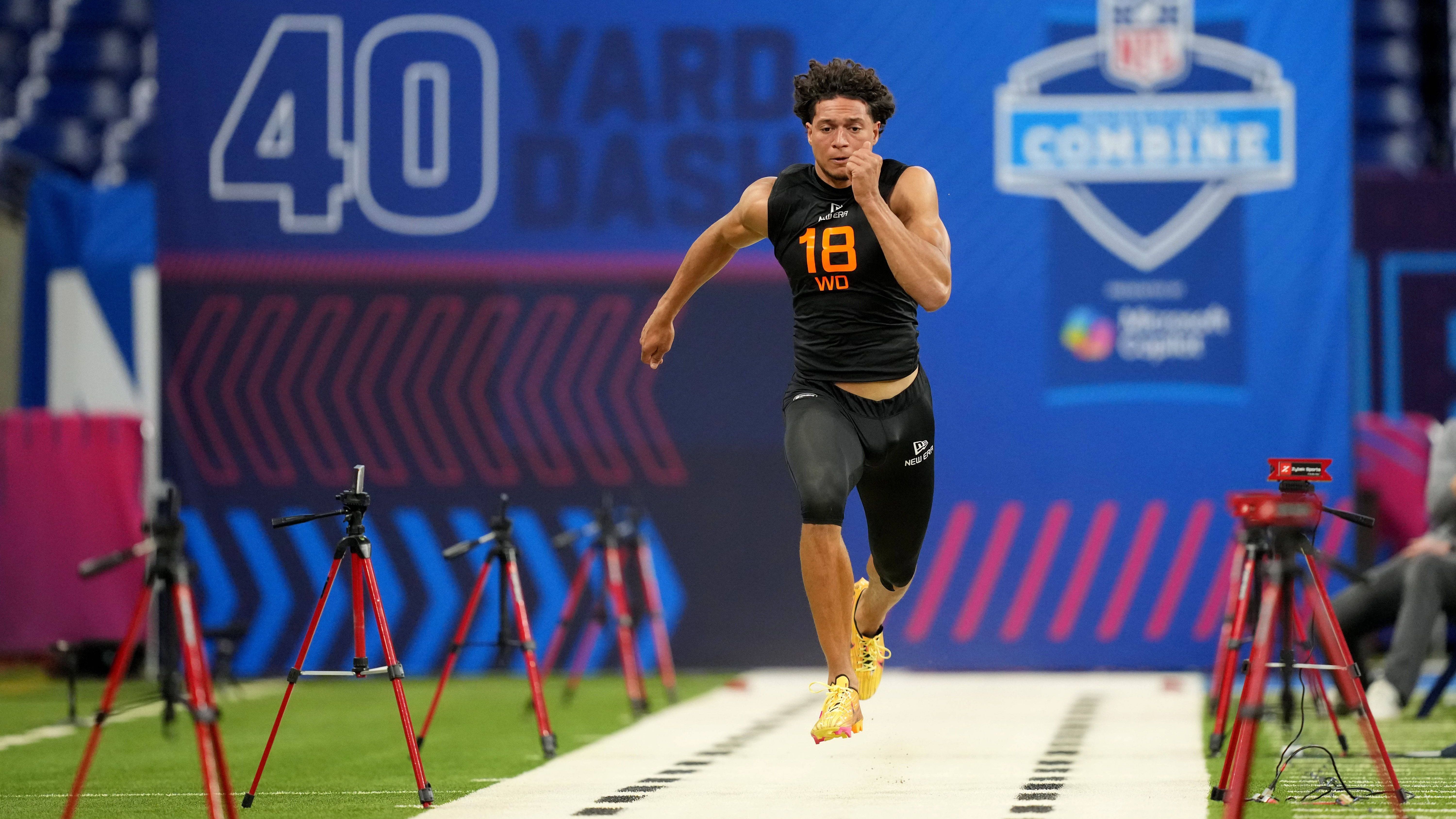 <strong>Jayden Higgins (Iowa State): Schwächen</strong><br>Higgins ist auf die lange Distanz nicht langsam, braucht aber ein bisschen Zeit, um sein Höchsttempo zu erreichen. Er ist deshalb nicht der dynamischste Route Runner in diesem Jahrgang. Trotz seiner physischen Anlagen ließ er im Run Blocking und nach dem Catch manchmal etwas Wumms vermissen.