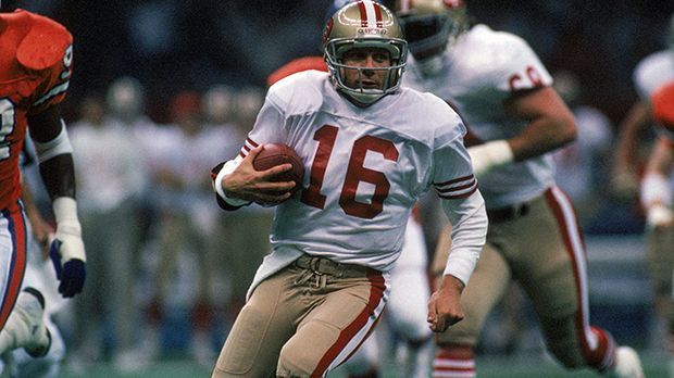 
                <strong>Quarterback: Joe Montana</strong><br>
                Quarterback: Joe Montana. Super-Bowl-Gewinner XVI, XIX, XXIII, XXIV, Super-Bowl-MVP XVI, XIX, XXIV mit den San Francisco 49ers.
              