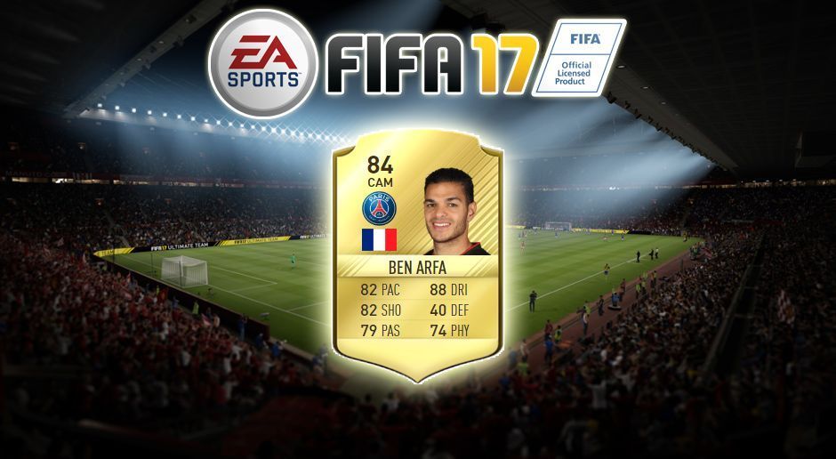 
                <strong>FIFA 17: Hatem Ben Arfa (Paris Saint-Germain)</strong><br>
                Hatem Ben Arfa (Paris Saint-Germain):Aktueller Wert  -> ran.de-Wert:  = -3 Differenz.
              