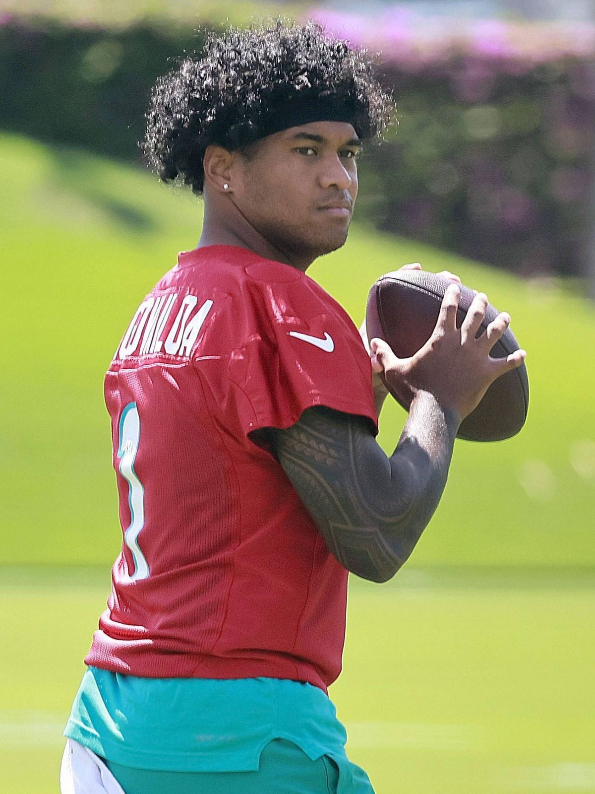 July 23, 2024: Miami Dolphins quarterback Tua Tagovailoa throws the ball during minicamp at the Hard Rock Stadium on June 5, 2024 - ZUMAm67_ 20240723_zaf_m67_014 Copyright: xMikexStockerx