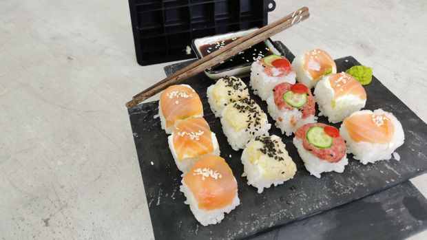 Sushi  aus der Eiswürfelform