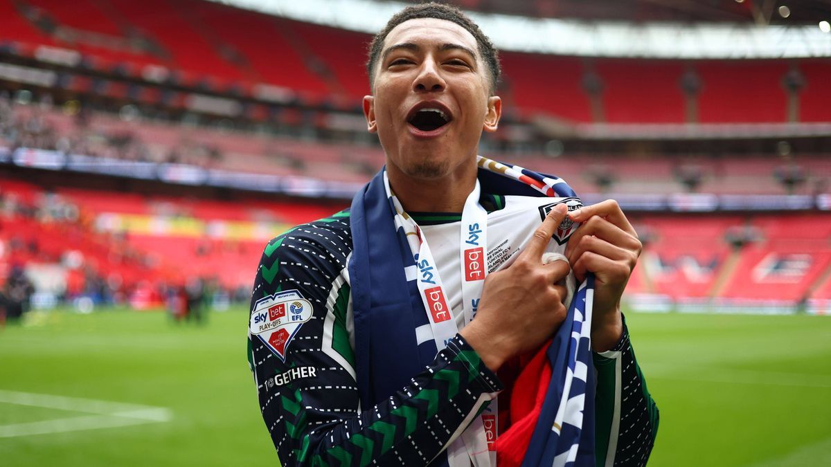 Jobe Bellingham of Sunderland celebrates at the end of the match Sheffield United v Sunderland, EFL Sky Bet Championship, Play-Off Final, Football, Wembley Stadium, London, UK - 24 May 2025 EDITORI...