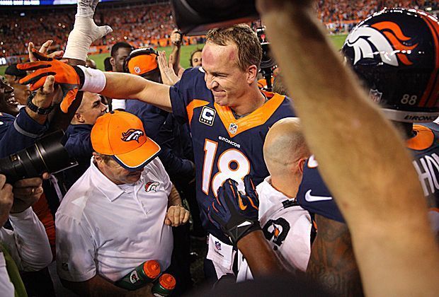 
                <strong>Denver Broncos - San Francisco 49ers 42:17</strong><br>
                Der neue König der Touchdwon-Pässe! Peyton Manning genießt die Festivitäten nach dem Sieg und dem Rekordspiel.
              