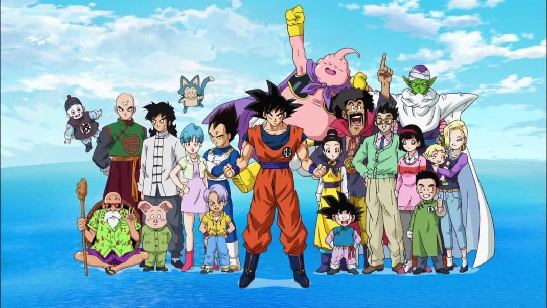 Son Goku (im Vordergrund) und seine Freunde aus "Dragon Ball Super"