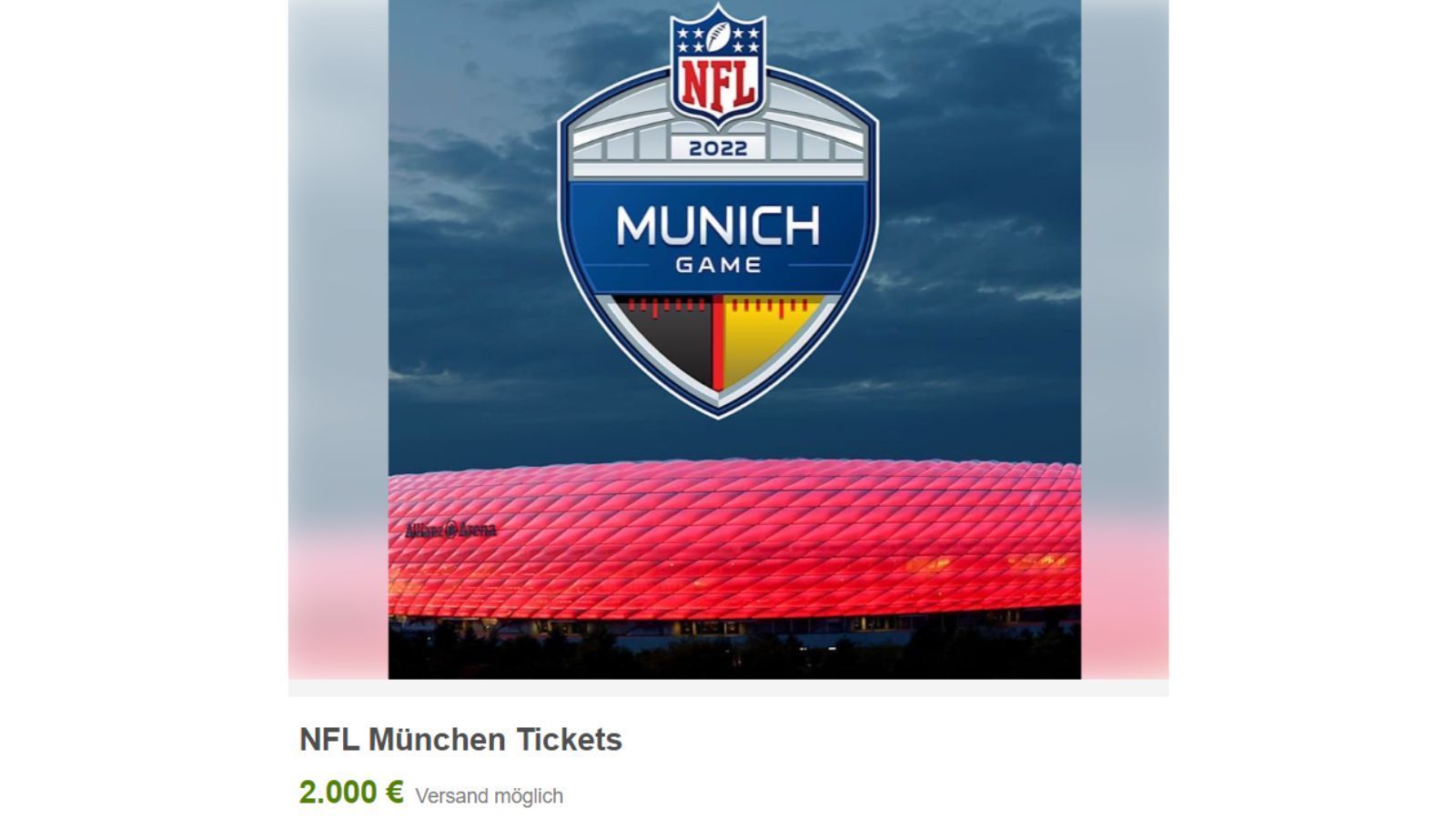 
                <strong>Horrende eBay-Angebote für das NFL-Spiel in Deutschland</strong><br>
                Die Leute schreckten nicht vor vierstelligen Summen zurück.
              