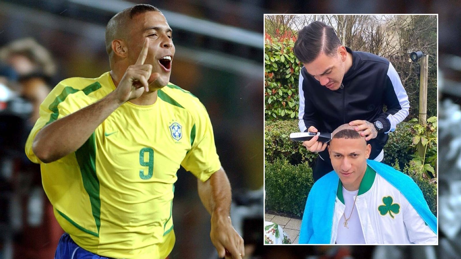 
                <strong>Richarlison</strong><br>
                Der eine spielt beim FC Everton, der andere bei Manchester City. Zum Geburtstag von Evertons Richarlison war dessen brasilianischer Landsmann Ederson von ManCity aber dennoch eingeladen und als Geschenk gab es einen kostenlosen Legenden-Haarschnitt. Ederson rasierte Richarlison jene Frisur, die Ex-Stürmer-Star Ronaldo während der erfolgreichen WM-Endrunde 2002 trug. Damals schoss Ronaldo die brasilianische Nationalmannschaft zum Titel, traf unter anderem im Finale doppelt gegen das DFB-Team. Dass es die Frisur von Ronaldo wurde, ist allerdings kein Zufall, schließlich gilt Richarlison als großer Fan des einstigen Torjägers ... 
              
