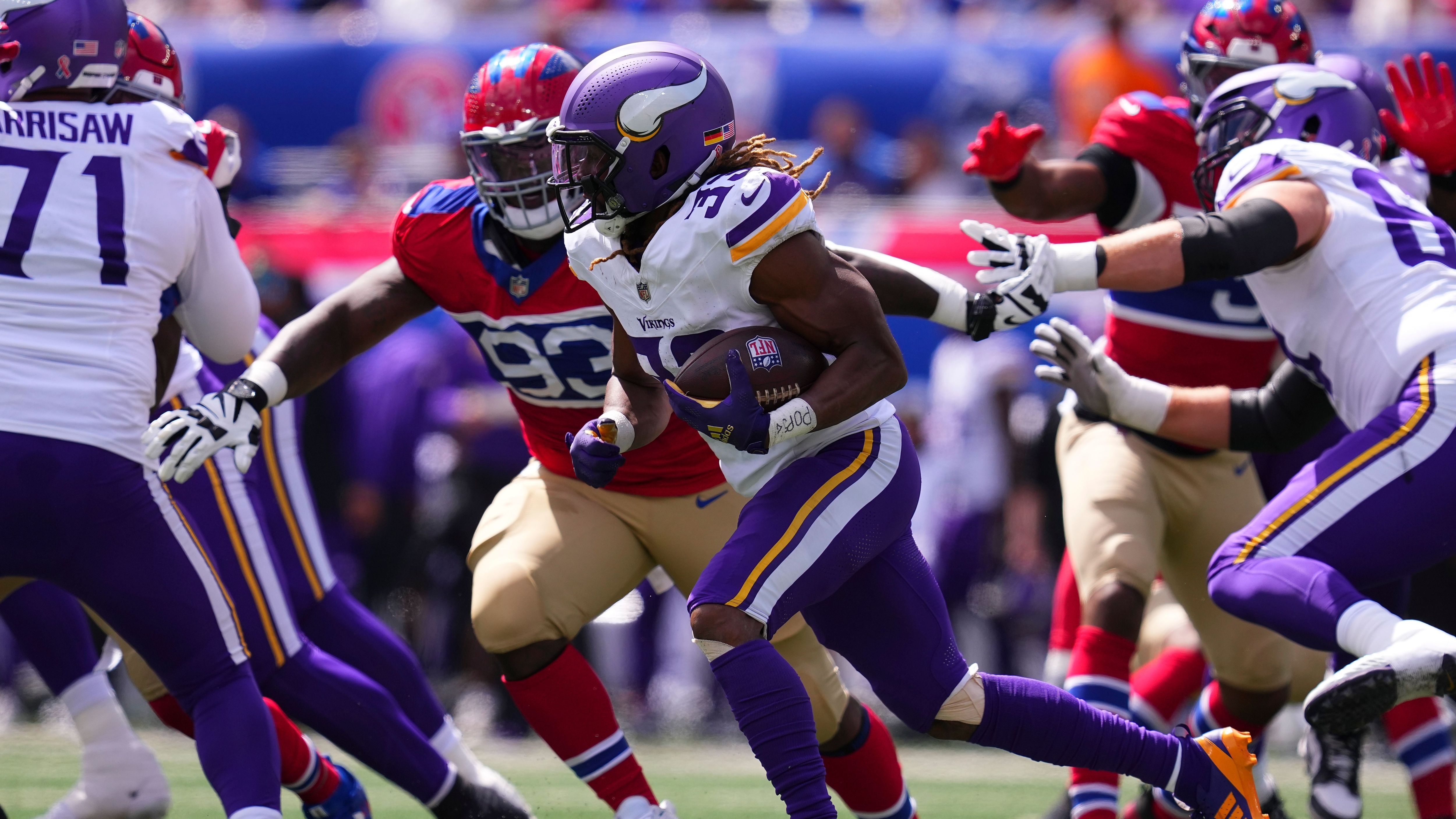 <strong>Platz 17 (geteilt) - Minnesota Vikings</strong><br>Letzter Sieg in Woche 1: 2024 gegen die New York Giants (28:6)