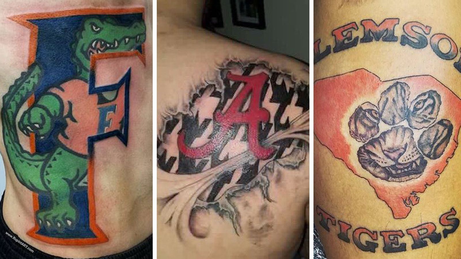 
                <strong>College Football: Liebe geht unter die Haut - die krassesten Fan-Tattoos</strong><br>
                Bei vielen Anhängern geht die Liebe unter die Haut. Und Fan-Tattoos sind nicht nur bei NFL-Anhängern sehr beliebt. Auch die College-Teams haben treue Anhänger, die ihre Verbundenheit zu den Teams auf ihrer Haut verewigt haben. Vor den College-Football-Halbfinals (31. Dezember, live ab 21:10 Uhr auf ProSieben MAXX und ran.de) zeigt ran die verrücktesten Fan-Bekenntnise, die unter die Haut gehen.
              