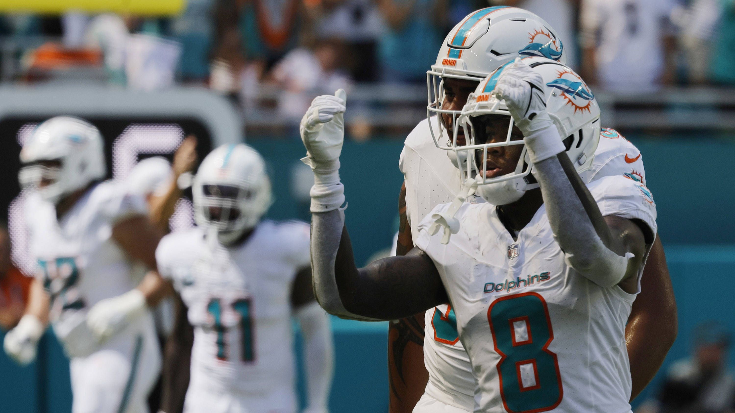 <strong>Platz 17 (geteilt) - Miami Dolphins</strong><br>Letzter Sieg in Woche 1: 2024 gegen die Jacksonville Jaguars (20:17)