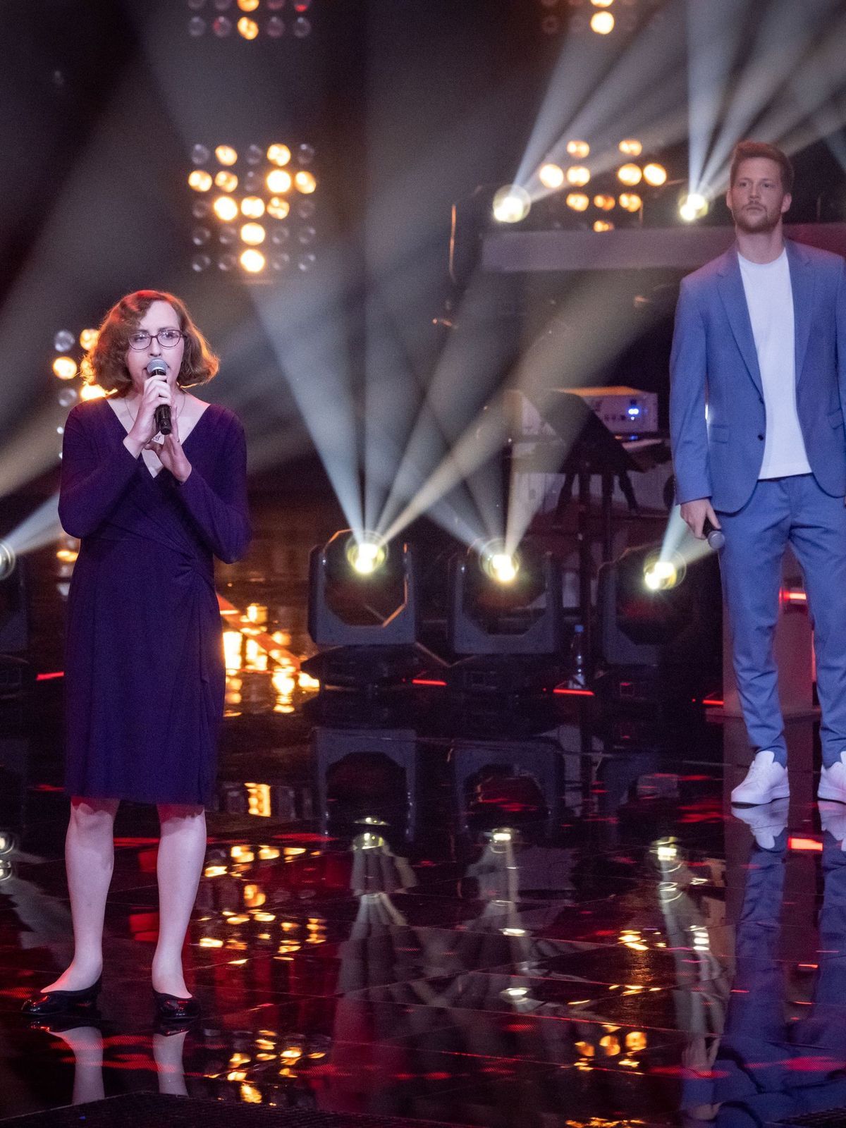 Marlene Bellissimo und Lukas Wohllaib performen im Battle bei "The Voice of Germany" 2024