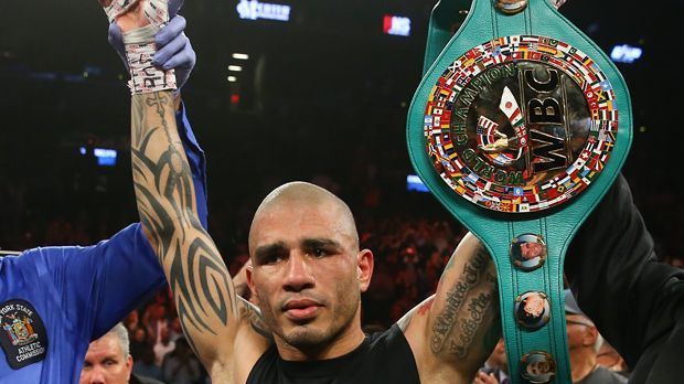 
                <strong>Miguel Cotto</strong><br>
                Miguel Cotto (Weltmeister Mittelgewicht WBC, 40-4, 33 K.o.): Der 34-Jährige wurde 2004 zum ersten Mal Weltmeister, schlug dann 2007 den Berliner Oktay Urkal. Gewann WM-Gürtel in vier Gewichtsklassen. Nächster Kampf: am 21. November in Las Vegas vs. Caneao Alvarez. 
              