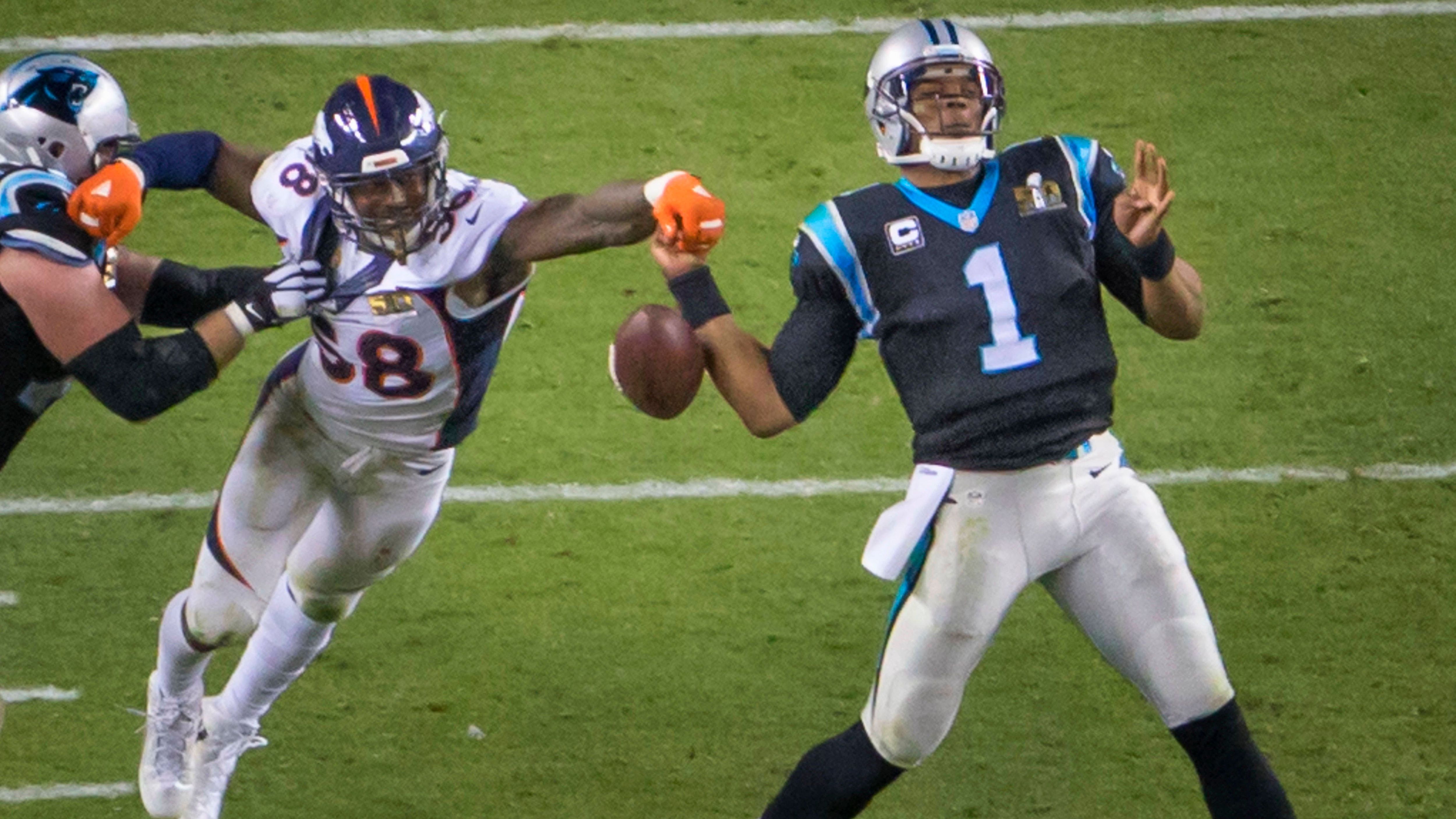 <strong>Super Bowl 50 (07.02.2016)</strong><br>Ergebnis: Denver Broncos 21:10 Carolina Panthers<br>Rematch: Week 1 (08.09.2016)<br>Rematch-Ergebnis: Carolina Panthers 20:21 Denver Broncos