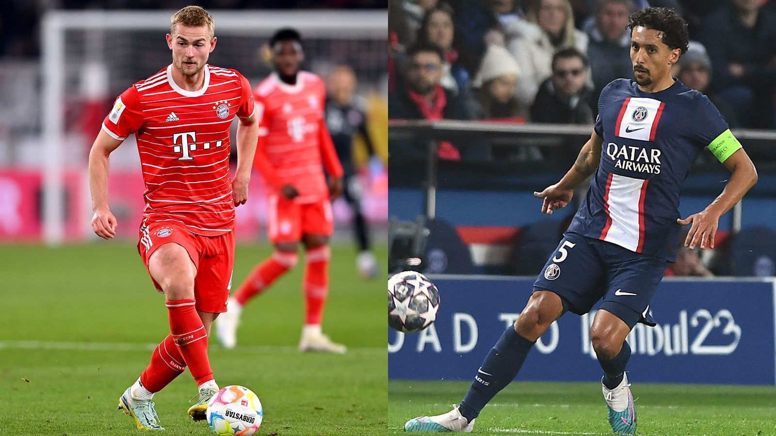 
                <strong>Abwehr: Matthijs de Ligt vs. Marquinhos</strong><br>
                Neben Upamecano verteidigt beim FCB der Niederländer Matthijs de Ligt im Abwehrzentrum. Der 23-Jährige zeigte zuletzt klar aufsteigende Form, traf kürzlich beim Sieg der Münchner in Stuttgart per Distanzschuss. Auf Seiten von PSG ist Marquinhos im Head-to-Head quasi der Gegenspieler de Ligts. Der Brasilianer ist als Kapitän und Routinier ebenso ein wichtiger Faktor im Team des französischen Meisters, die aktuelle Formstärke spricht aber knapp für de Ligt. Zwischenstand: 3:3
              