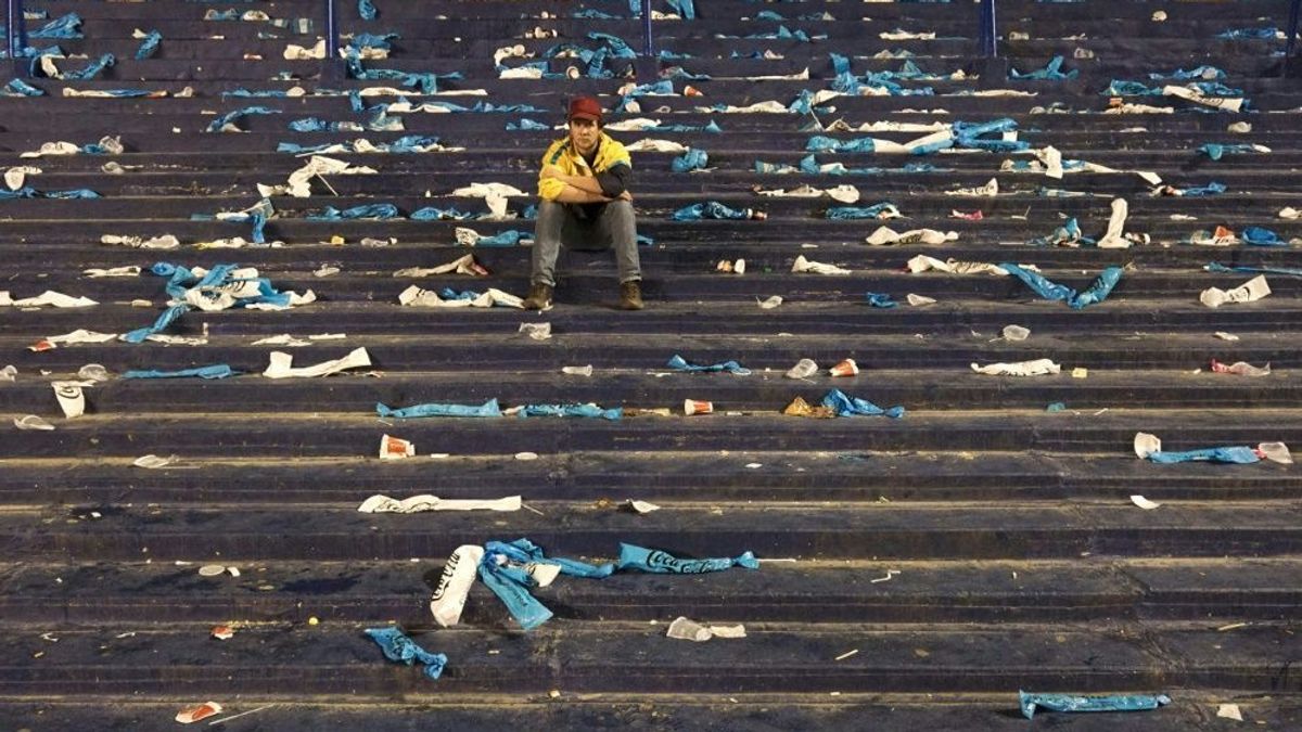 Ein argentinischer Fan nach der Enttäuschung gegen Peru