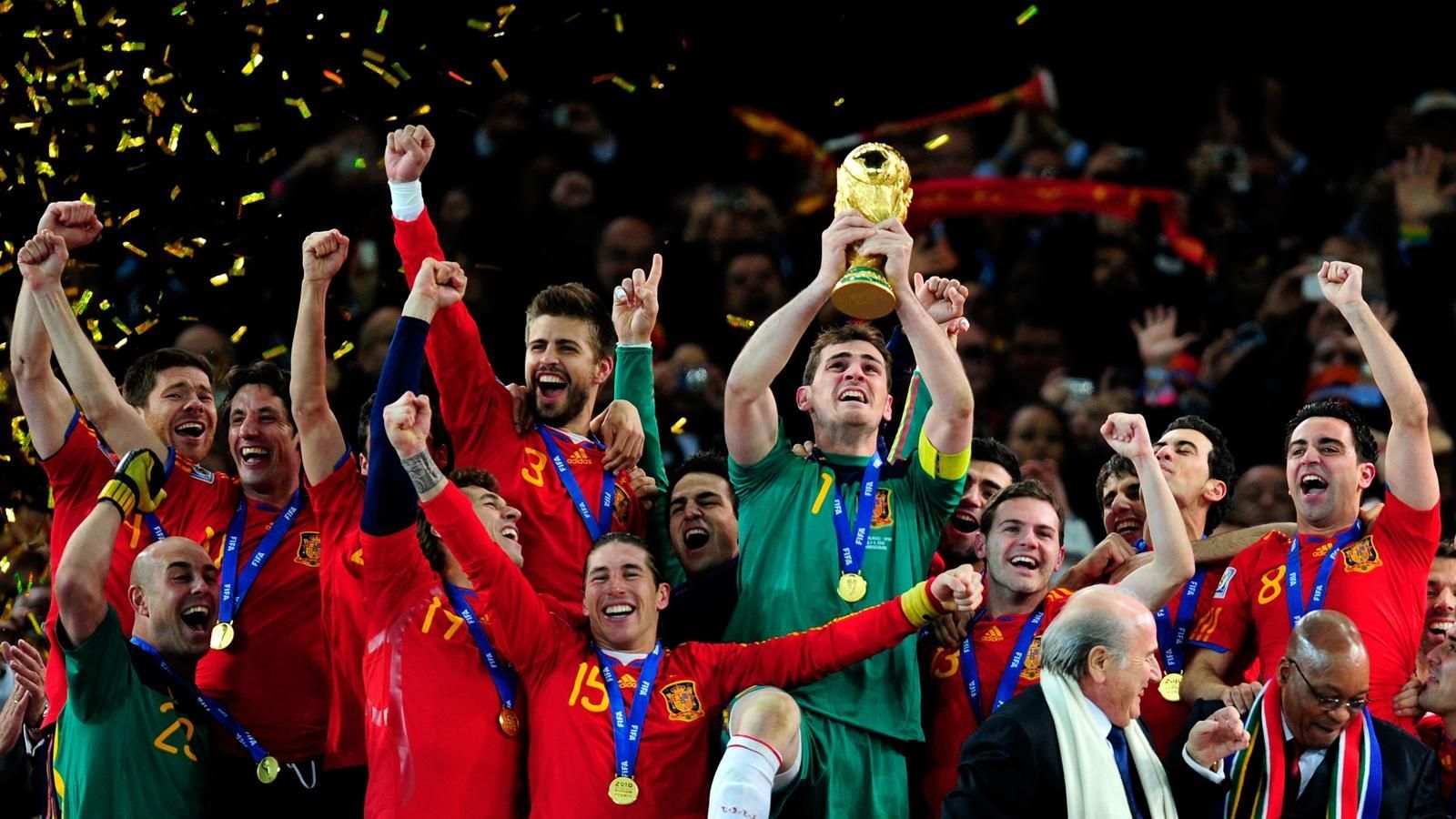 
                <strong>Platz 5: Spanien (drei Final-Teilnahmen)</strong><br>
                Im WM-Finale: 2010WM-Titel: 1Im EM-Finale: 2008, 2012EM-Titel: 2
              