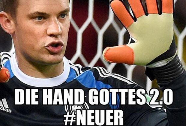 
                <strong>Nach Frankreich-Sieg: So reagiert das Netz</strong><br>
                "Die Hand Gottes" gehört heute Manuel Neuer, der seinen Kasten gegen Frankreich sauber hält.
              