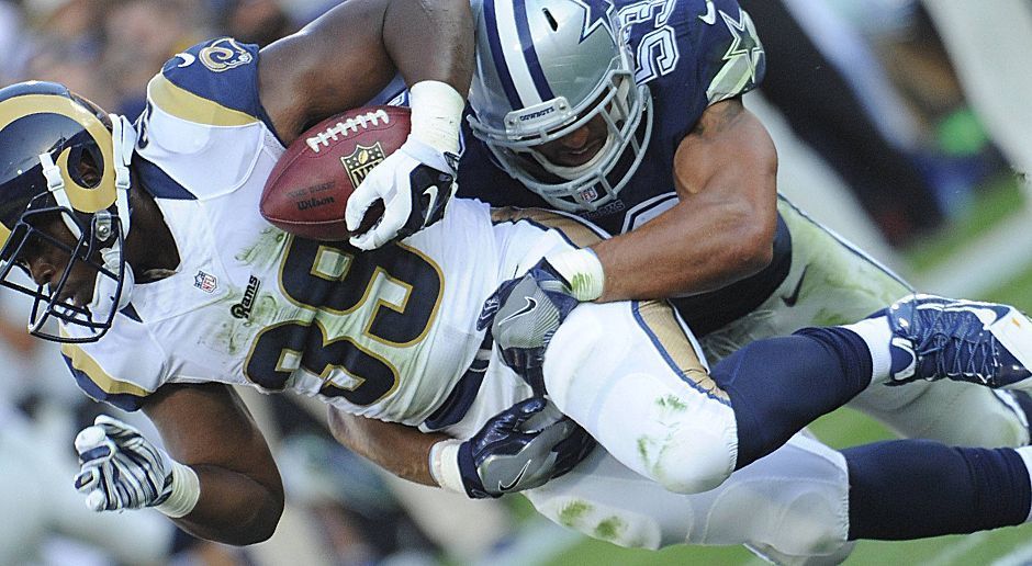 
                <strong>Mark Nzeocha</strong><br>
                Der in Ansbach geborene Mark Nzeocha (rechts) lernte das Footballspielen bei den Franken Knights, ehe es dann nach Wyoming ans College ging. Inzwischen ist Nzeocha Linebacker bei den Dallas Cowboys. Nach wochenlanger Verletzungspause ist er inzwischen eine feste Größe.
              