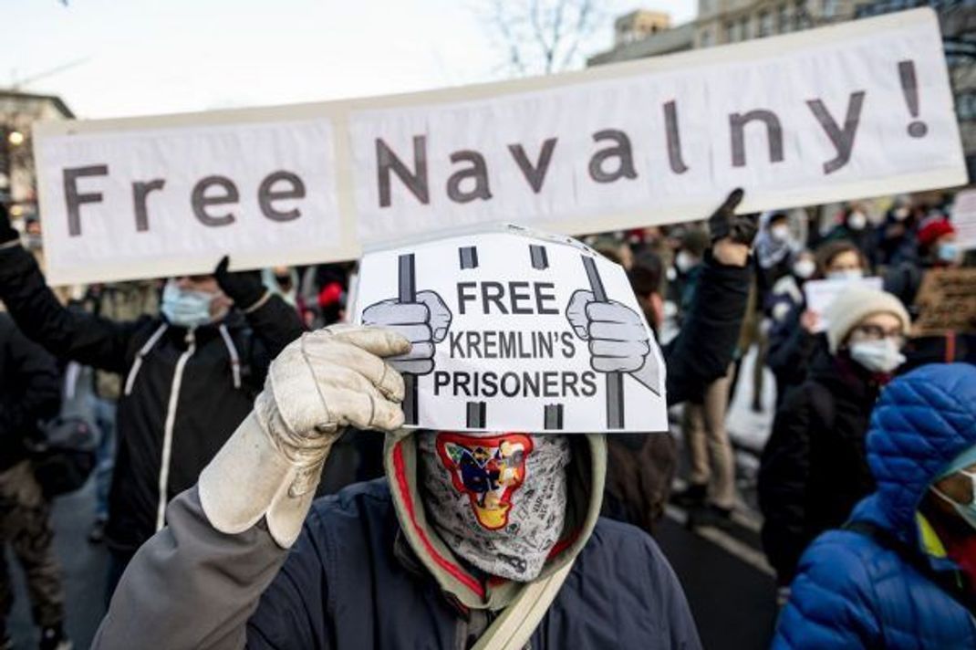 Auch in Berlin demonstrierten viele Menschen für Nawalnys Freilassung.