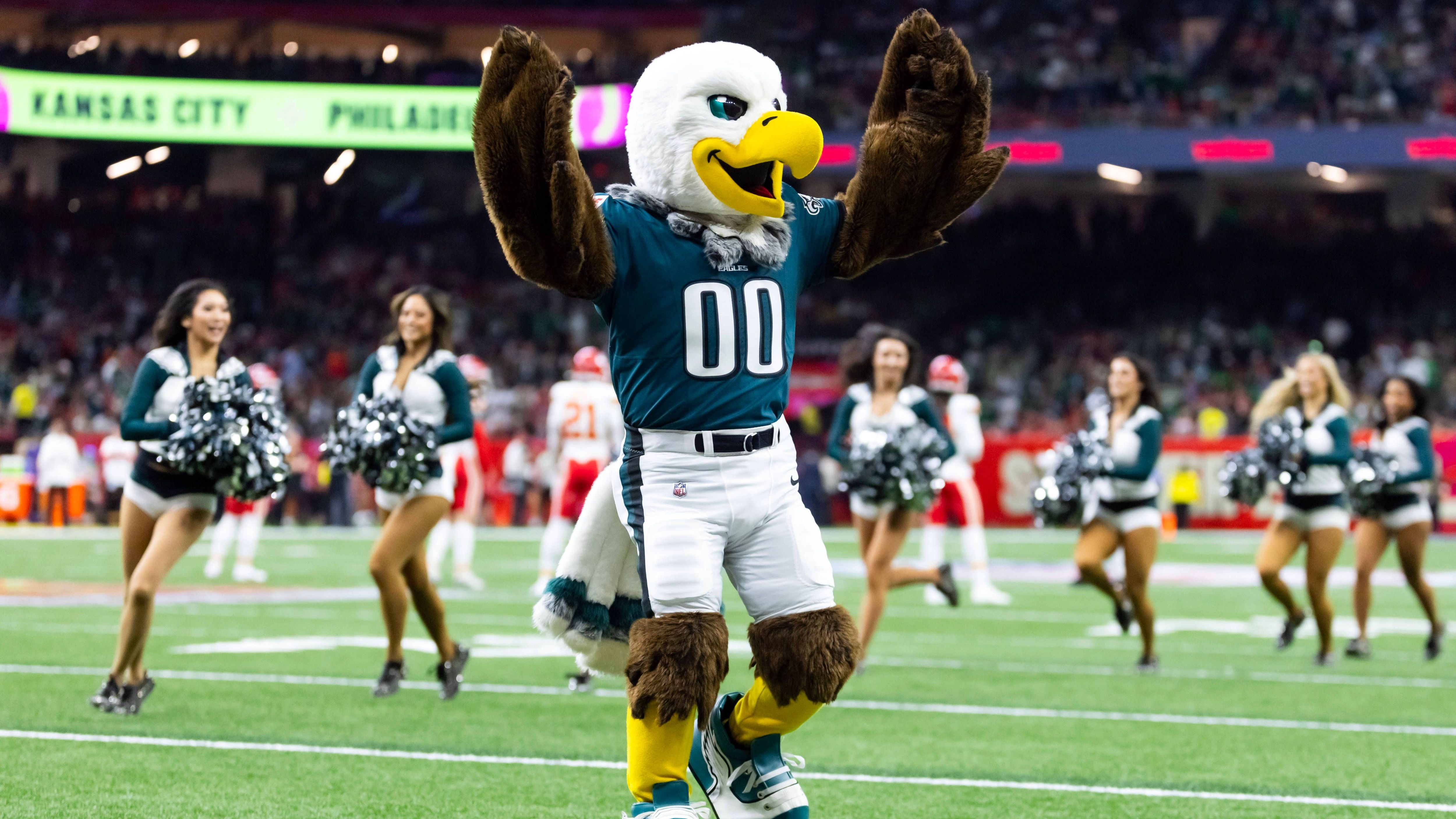 <strong>Philadelphia Eagles</strong><br>Offizielles Maskottchen: Swoop, Air Swoop<br>ChatGPT: Liberty Talon<br>Erklärung: Anlehnung an Freiheitsstatue und Adlerkrallen