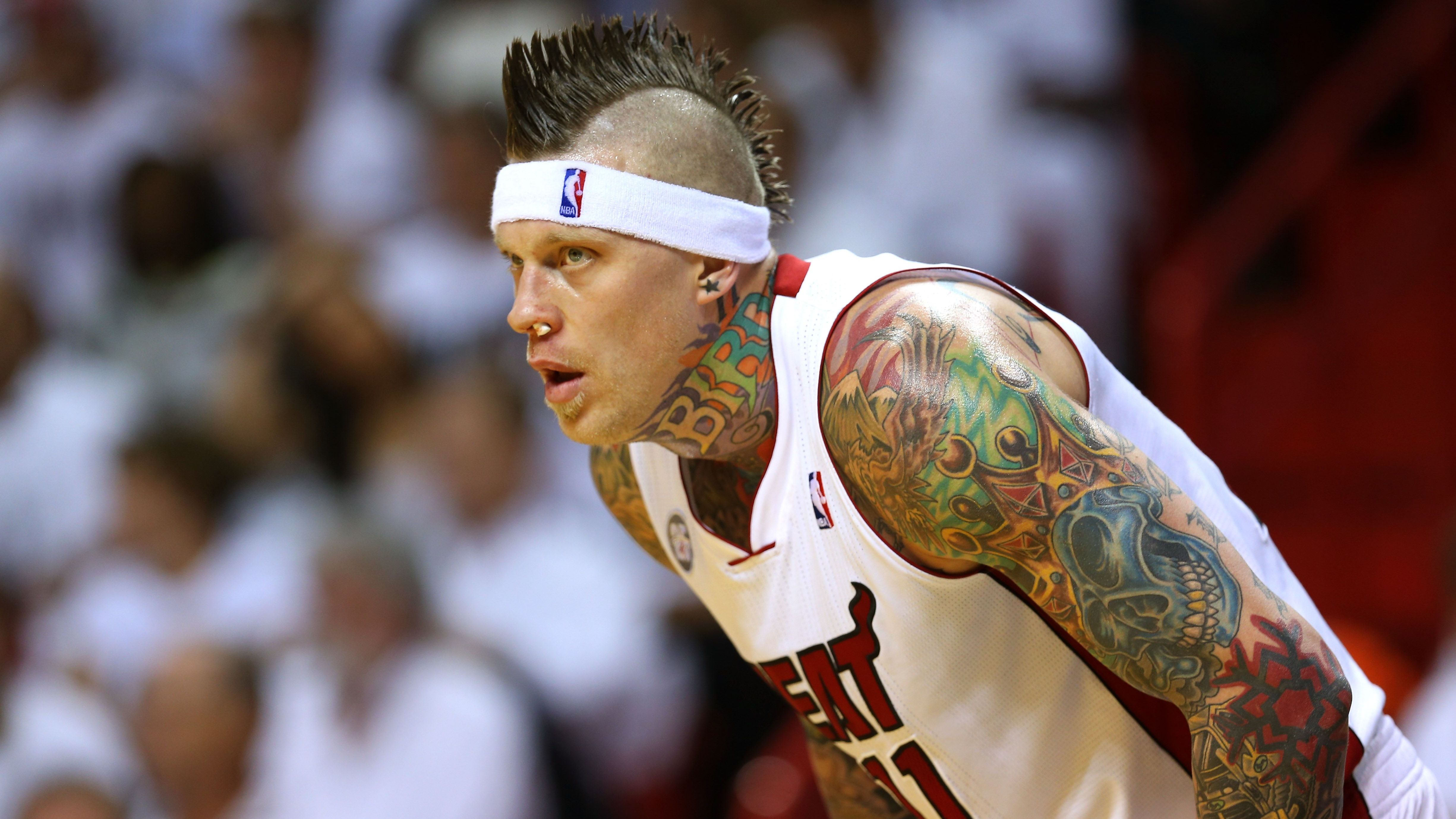 <strong>Chris Andersen (Birdman)<br>Teams:</strong> Denver Nuggets, New Orleans Hornets, Miami Heat, Memphis Grizzlies, Cleveland Cavaliers