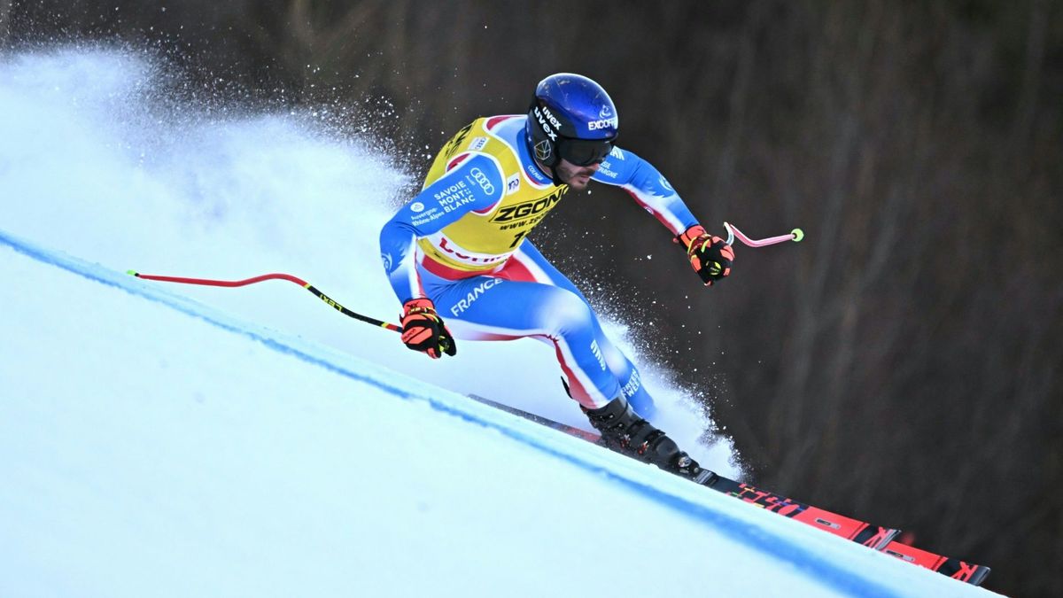 Vor dem Sturz: Cyprien Sarrazin in Bormio