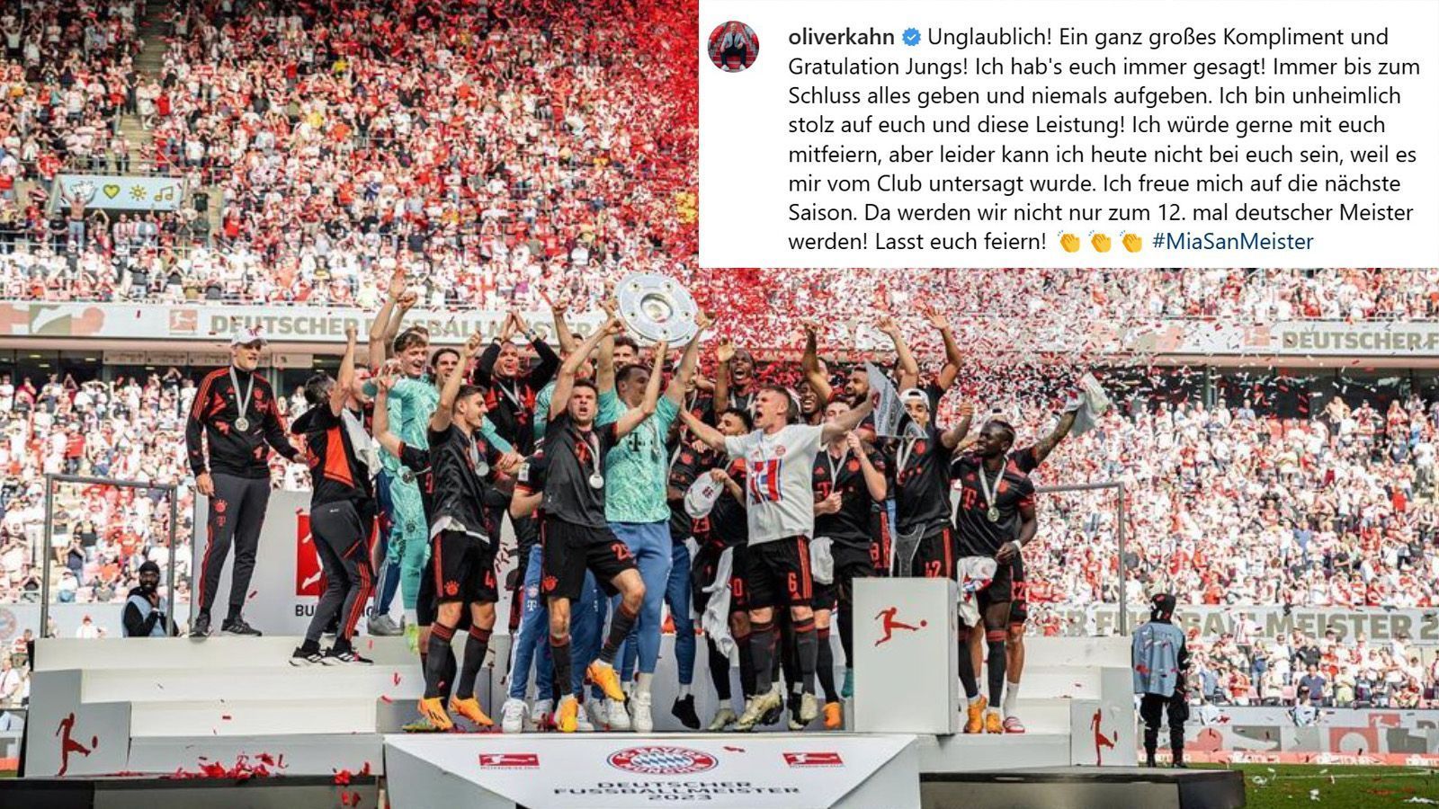 
                <strong>Kahn</strong><br>
                Apropos gefeuert. Auch der Vorstandsvorsitzende Oliver Kahn ist raus, durfte nicht einmal mehr mit nach Köln fahren, wie Kahn selbst via Twitter und Instagram vermeldete. Bei "Sky" gab sich der einstige Titan butterweich: Es sei der schlimmste Tag seines Lebens. Stolz auf seine Mannschaft ist Kahn trotzdem. Er war einer der wenigen, der bis zuletzt an einen Erfolg geglaubt hatte.
              