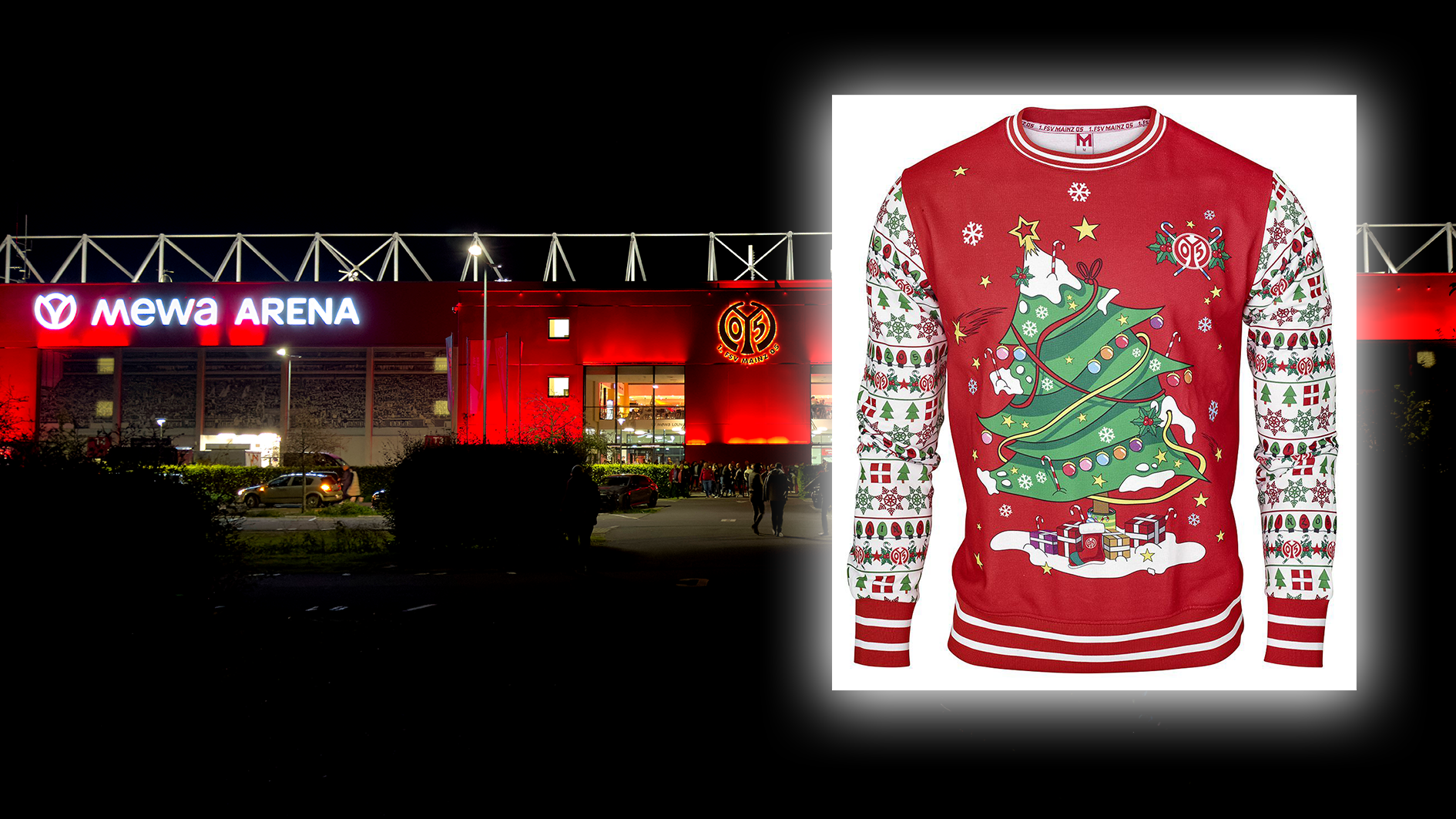 <strong>1. FSV Mainz 05</strong><br>Weihnachtlich und ganz schön hässlich: Der Ugly Christmas Sweater von Mainz 05 hält, was er verspricht.&nbsp;