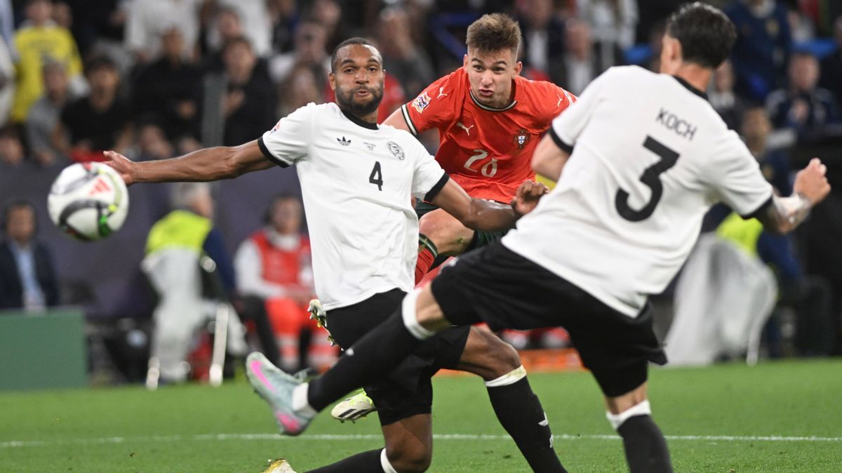 FRANCISCO CONCEICAO, Portogallo, JONATHAN TAH, Germania, UEFA Nations League 2025, Semi Final, Germany vs Portugal 1-2, 04-06-2025, Contrasto, Action UEFA NATIONS LEAGUE 2025 SEMI FINALE GERMANIA-P...