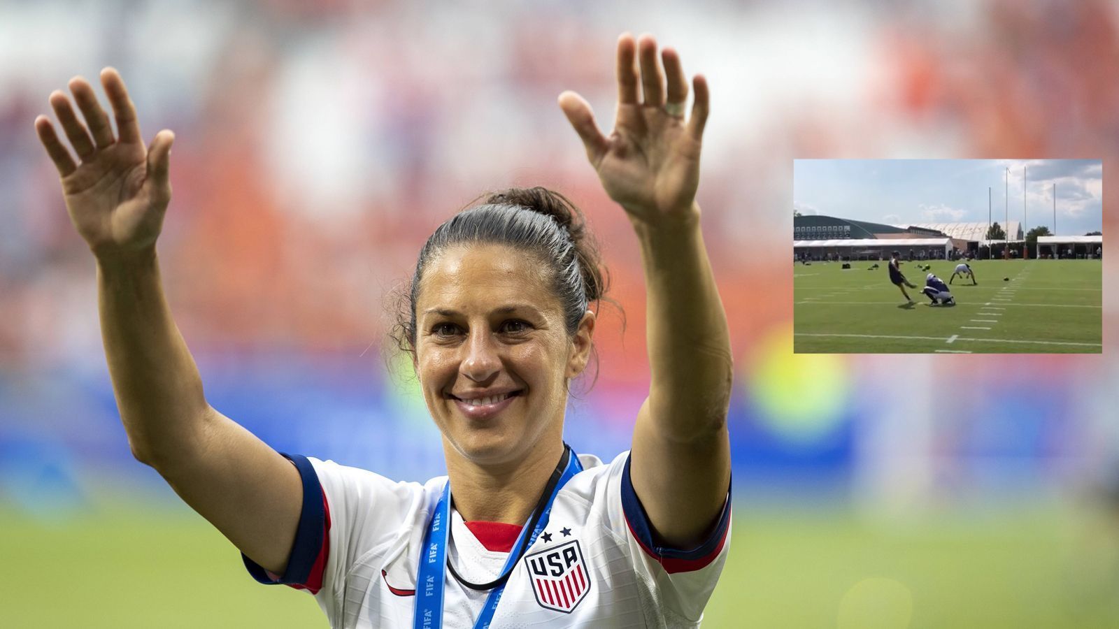 
                <strong>Carli Lloyd als Kicker: PR-Aktion oder echte Chance in der NFL?</strong><br>
                Carli Lloyd hat mit einem satten Kick aus 55 Yards für Aufsehen gesorgt. Sie bekam ein Angebot, in der Preseason zu spielen, musste es aber ablehnen. Doch wie realistisch ist ein Einstieg. ran.de macht den Check.
              