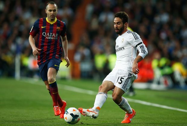 
                <strong>Real Madrid: Daniel Carvajal</strong><br>
                Daniel Carvajal gehört zu den größten Abwehr-Talenten und ist bei Real Madrid bereits mit 22 Jahren auf der rechten Seite gesetzt. Trotzdem geht der Zuschlag an den erfahreneren Juanfran. 2:1 für Atletico.
              