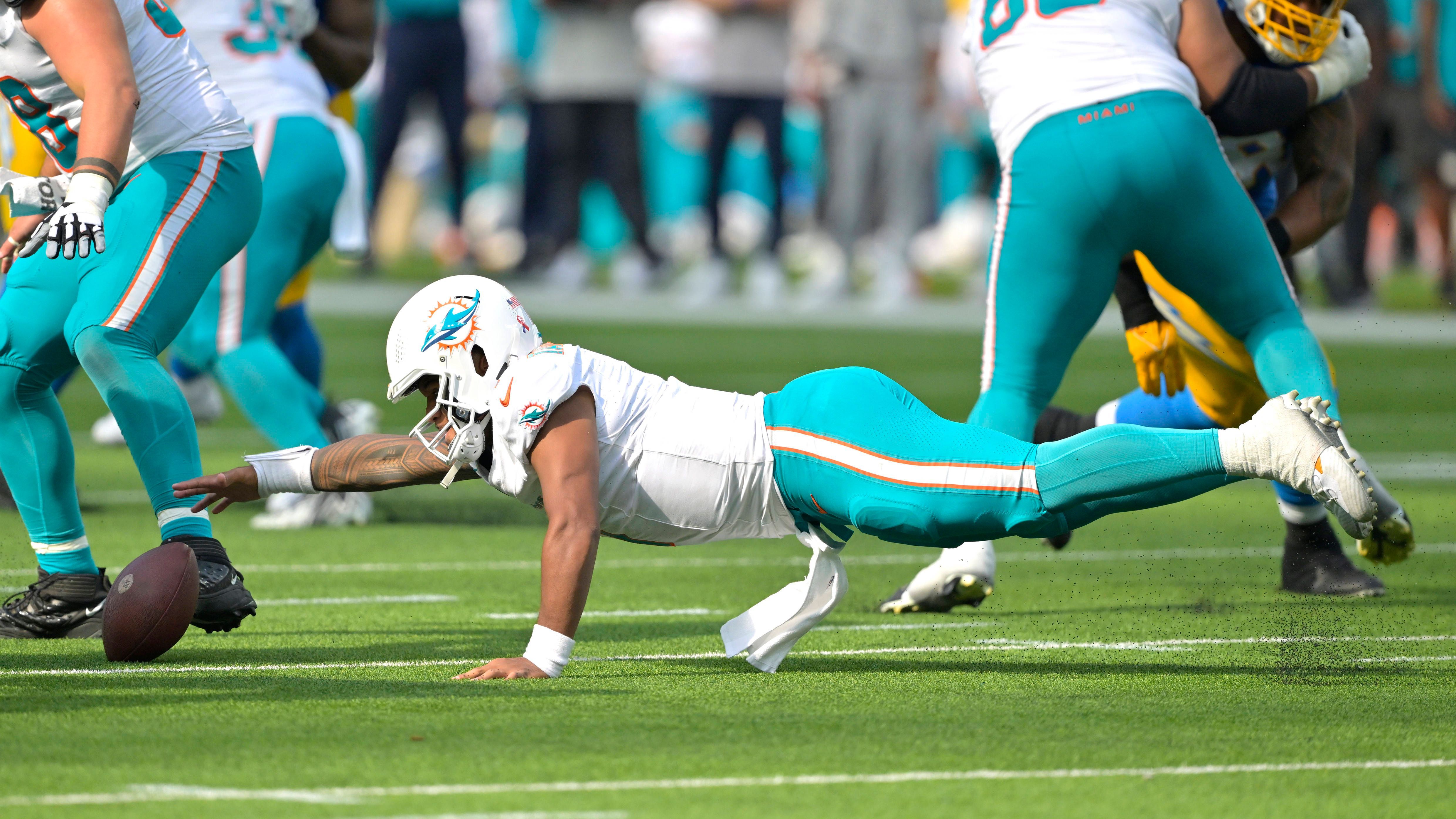 <strong>21. Platz: Miami Dolphins</strong><br>Erzielte Interceptions: 23<br>Erzielte Fumbles: 18<br>Takeaways gesamt: 41<br><br>Kassierte Interceptions: 30<br>Kassierte Fumbles: 16<br>Giveaways gesamt: 46<br><br>Turnover-Differenz: -5